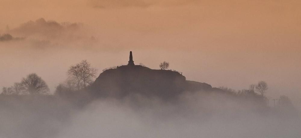 Monolith of Amaiur in the mist